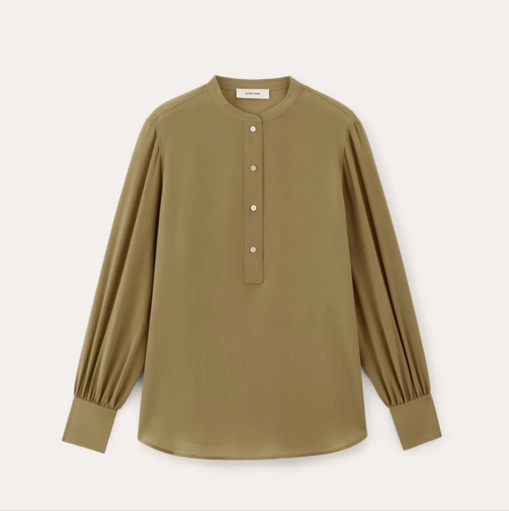 🆕EVERLANE The Henley Shirt In Washable Silk